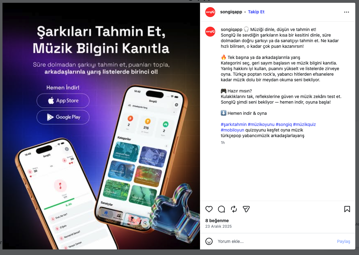 Şarkı Tahmin Oyunu Yaptım